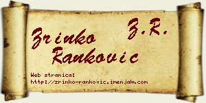 Zrinko Ranković vizit kartica